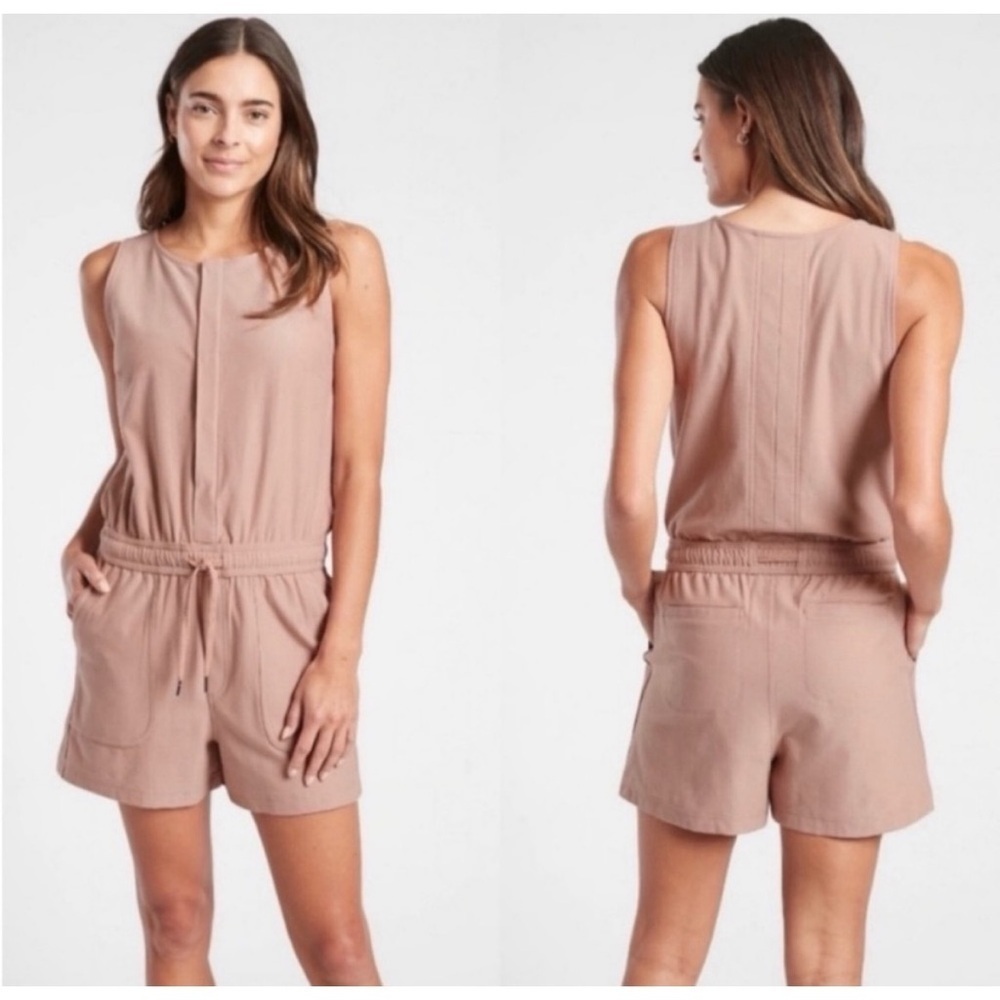 NWT Athleta Farallon Romper Mocha Latte Pink XXS